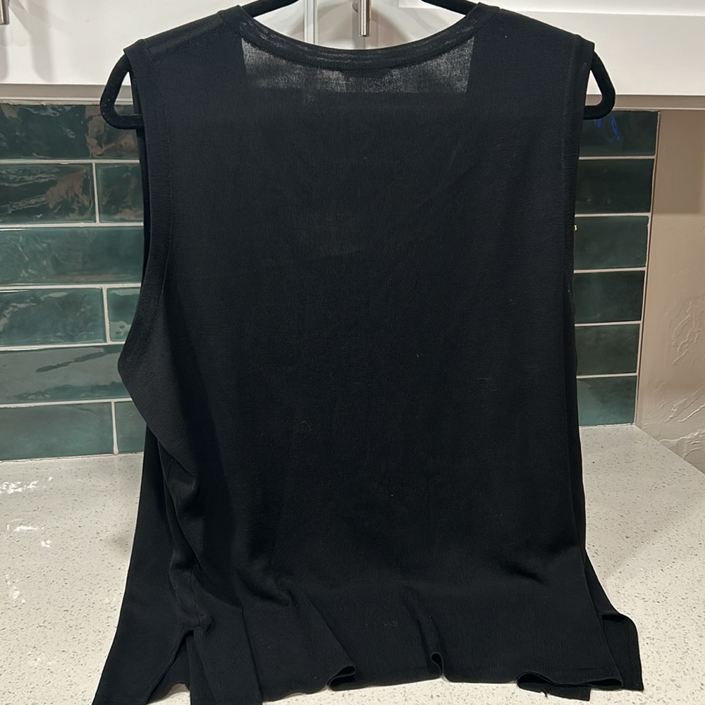 Blk Misook square neck sleeveless knit top XL Excellent condition. Office or cas - Picture 3 of 5